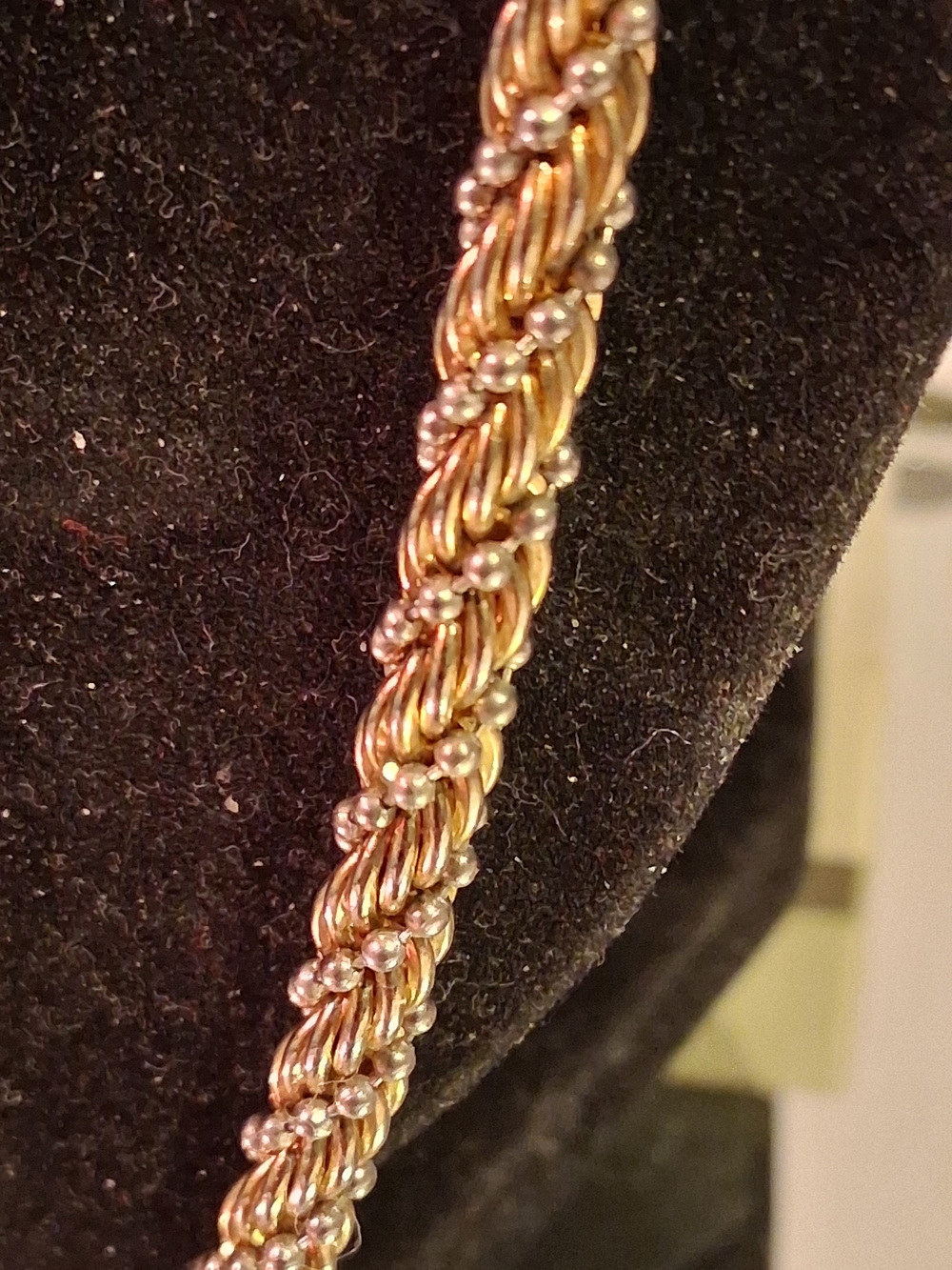 Gold-Tone Braided Rope Necklace with Bead Detailing - Women Jewelry